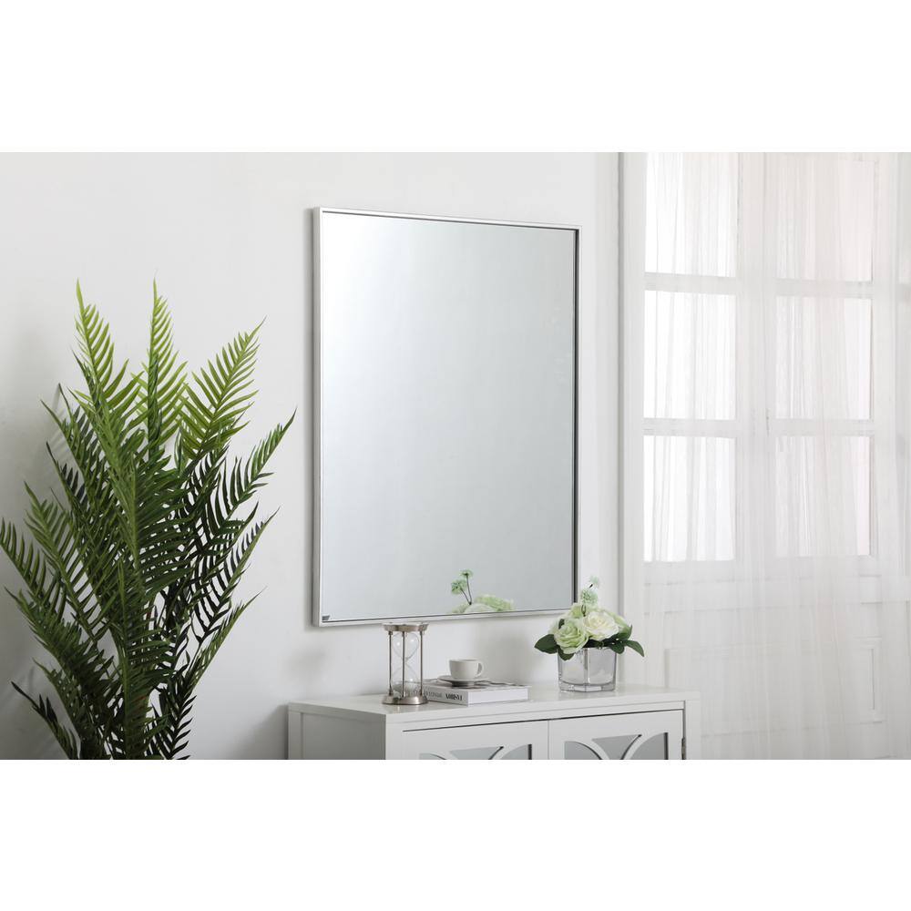 Alt View 10. Elegant Decor - Metal frame rectangle mirror 30 inch in silver - Silver.