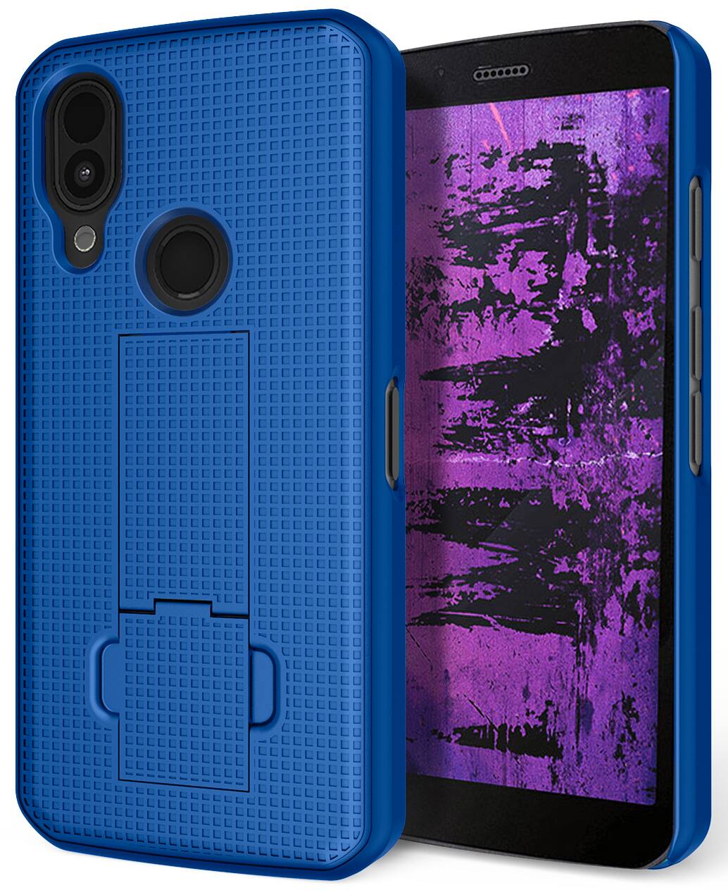 Front. Nakedcellphone - Slim Case for CAT S62 Pro Phone (with Kickstand) - Blue.