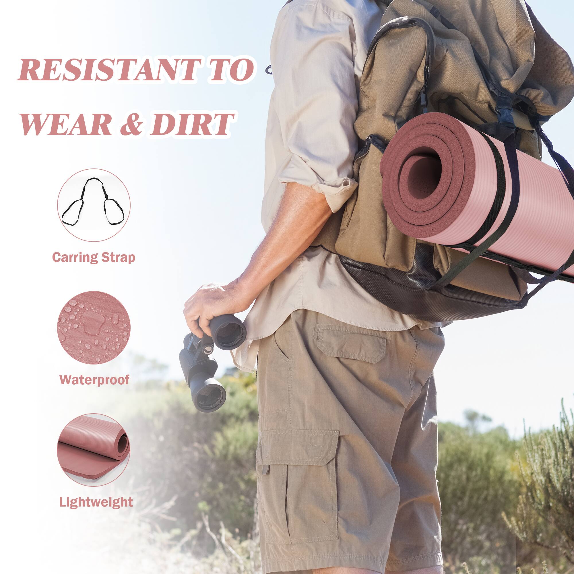 RESISTANT TO WEAR & DIRT  
Carring Strap  
Waterproof  
Lightweight