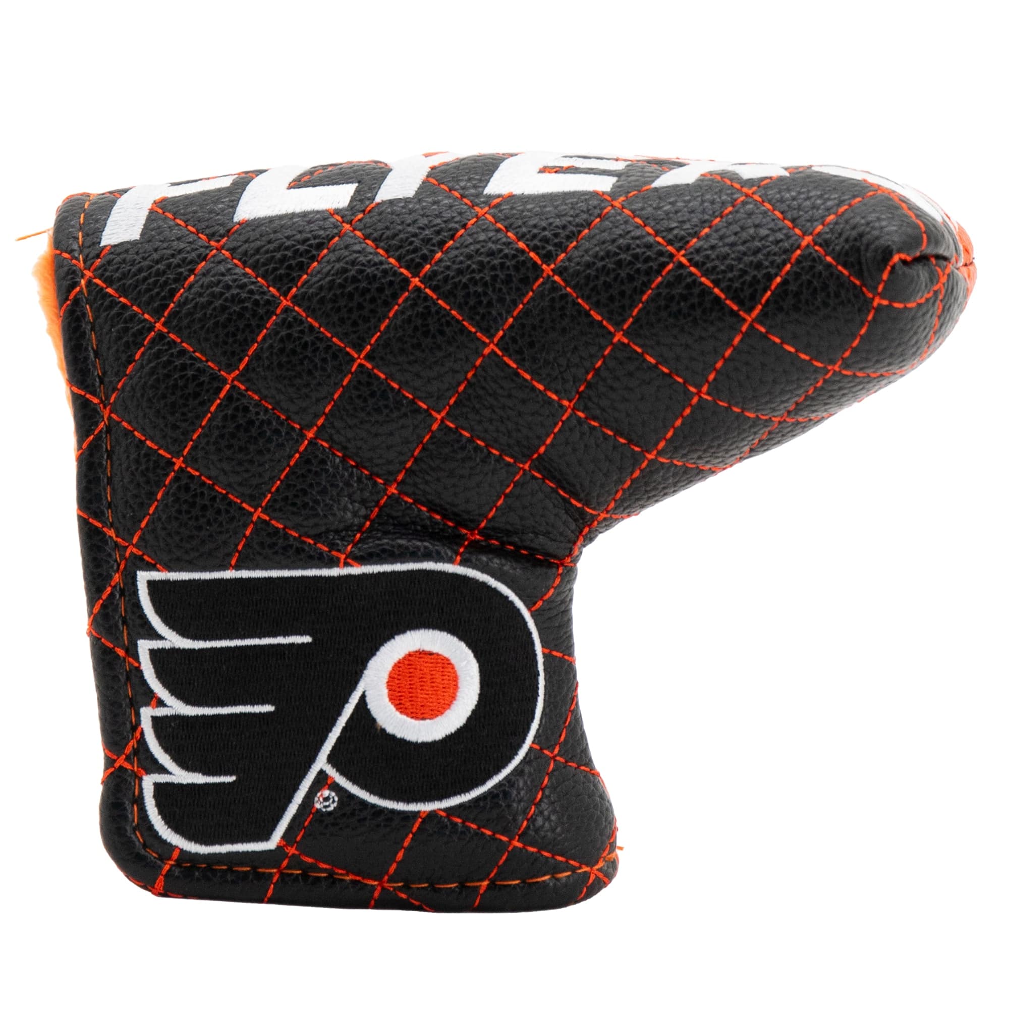 Front. Team Golf - Philadelphia Flyers Quilted Blade Putter Cover - Multicolor.