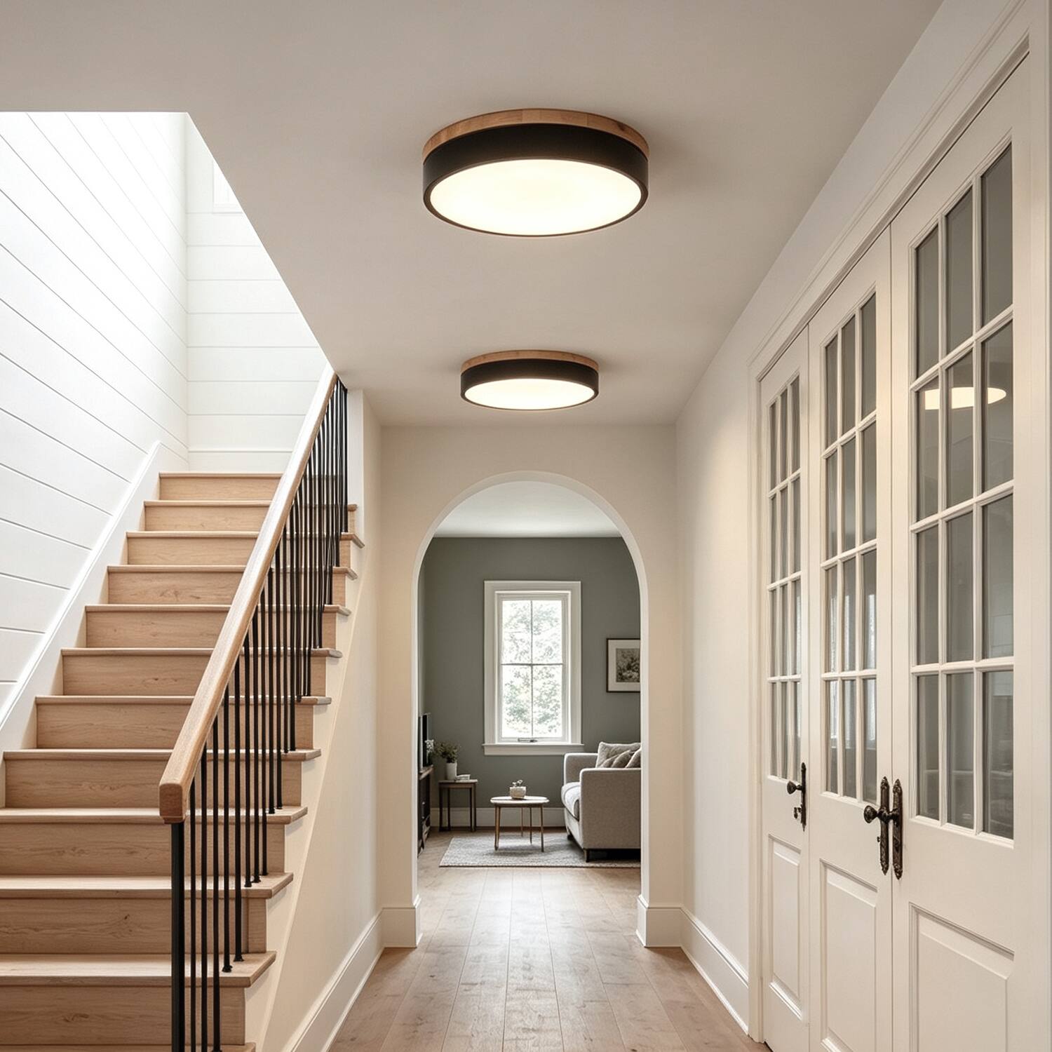 Umeiluce 11.8 Inch Modern Round LED Flush Mount Ceiling Light Iron and ...