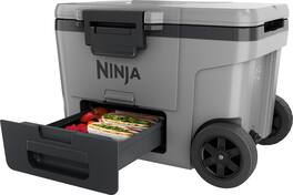 Ninja - FrostVault 45qt Wheeled Cooler with Dry Zone - Slate Gray