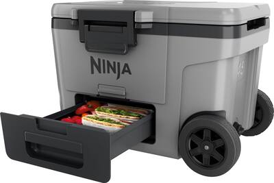Ninja FrostVault 45qt Wheeled Cooler with Dry Zone Slate Gray Ninja FrostVault 45qt Wheeled Cooler with Dry Zone Slate Gray
