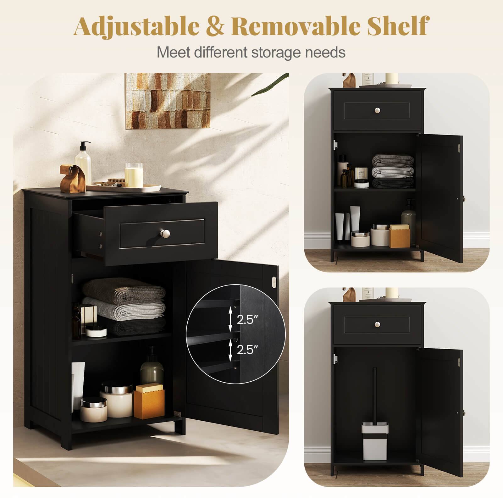 Adjustable & Removable Shelf
Meet different storage needs
2.5"
2.5"