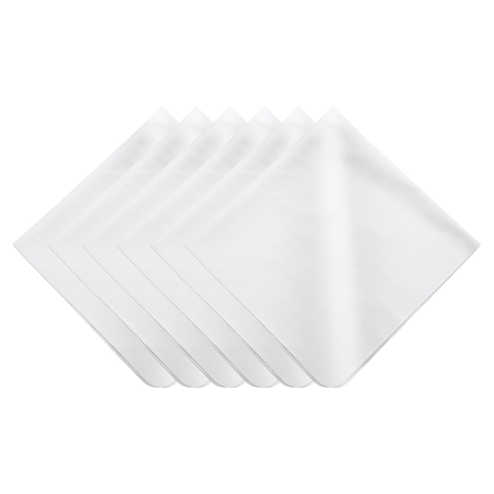 Unique Bargains - 6pcs Soft Eyeglass Cloths, 15.8"x15.8" Microfiber Cleaning Cloth for Lens, Glasses, Jewelry, LCD Screens, Cameras - White
