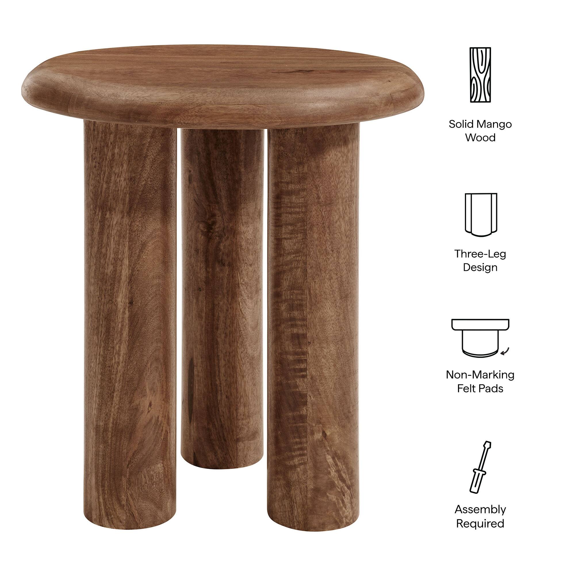Solid Mango Wood  
Three-Leg Design  
Non-Marking Felt Pads  
Assembly Required