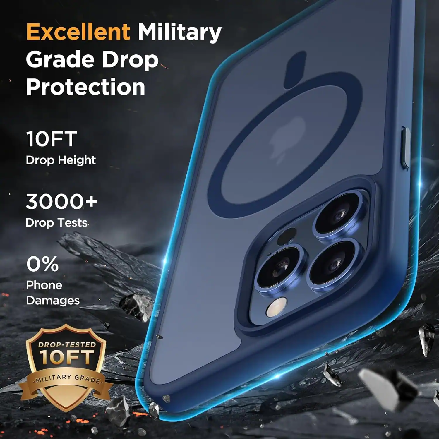 Excellent Military Grade Drop Protection
10FT Drop Height
3000+ Drop Tests
0% Phone Damages
DROP-TESTED 10FT - MILITARY GRADE