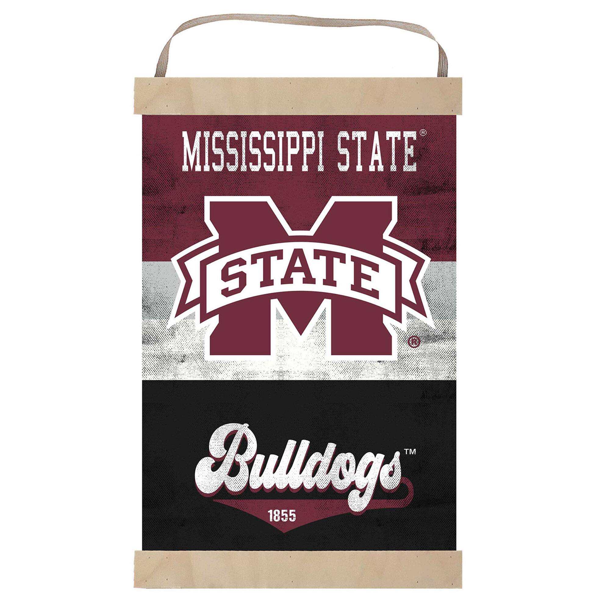 Mississippi State Bulldogs Retro Logo Banner Sign