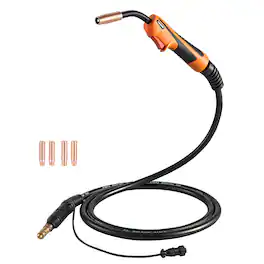 VEVOR - 100A MIG Welding Gun with 10FT Cable, Replacement for Lincoln Magnum 100L (K530-6) - with 5PCS Mig Welding Contact Tips - Orange + Black