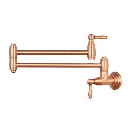 Wall-Mounted Solid Brass Pot Filler Kitchen Faucet with Dual Joint Swing Arms for Stovetop