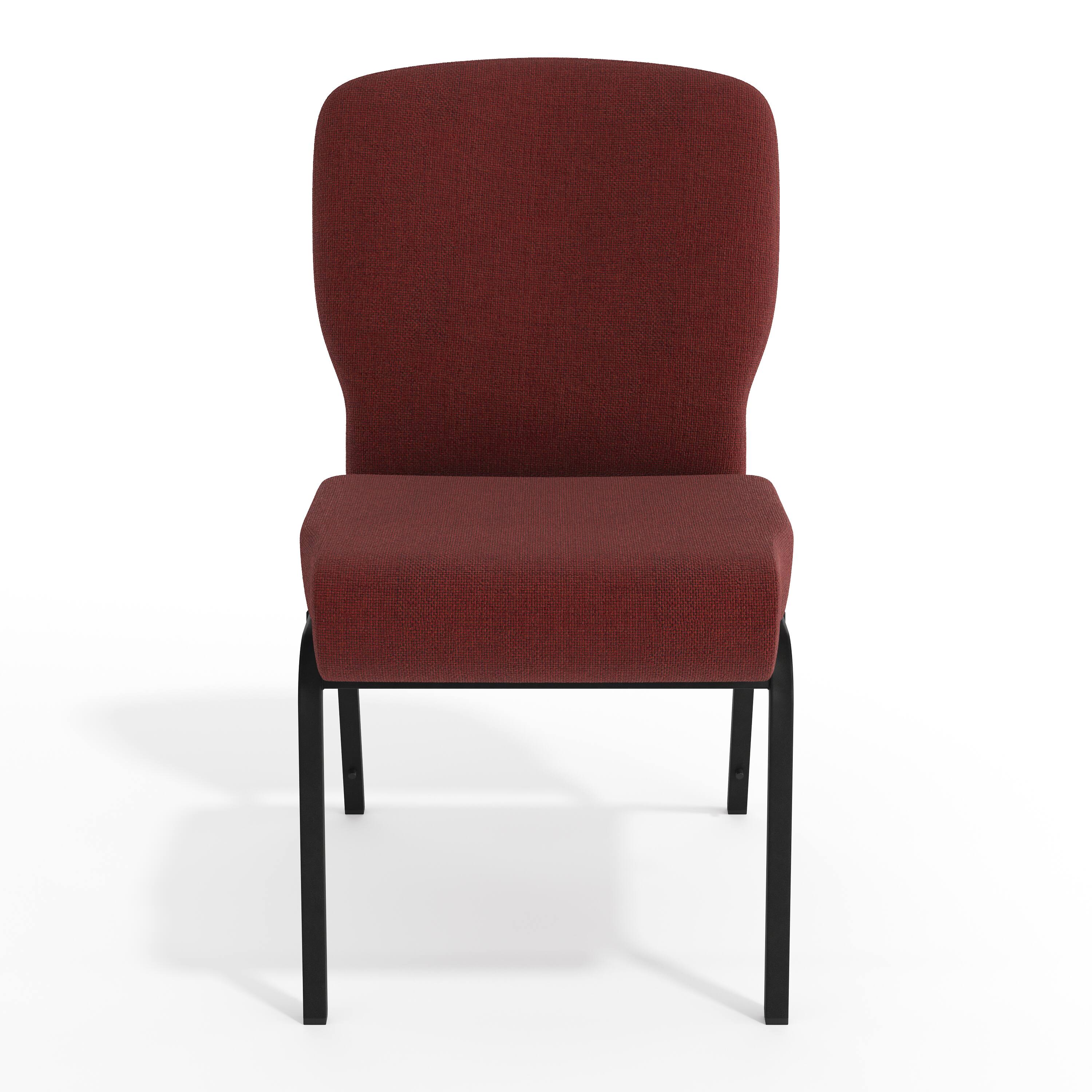 Alt View 9. Emma + Oliver - Signature Elite Church Chair - 20 in. Wide - Maroon Fabric/Black Frame.