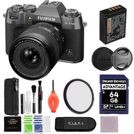 Bundle - Fujifilm - X-T50 Mirrorless Camera with XF 16-50mm Lens (Charcoal) with 58MM Protection Filter and More