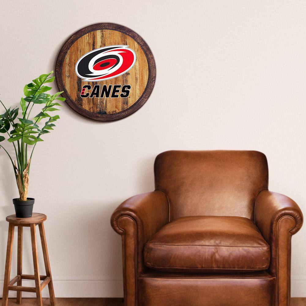 Alt View 1. The Fan-Brand - Carolina Hurricanes 21'' x 21'' Color Logo Faux Barrel Top Sign - Multicolor.