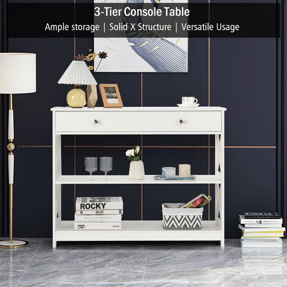 3-Tier Console Table  
Ample storage | Solid X Structure | Versatile Usage