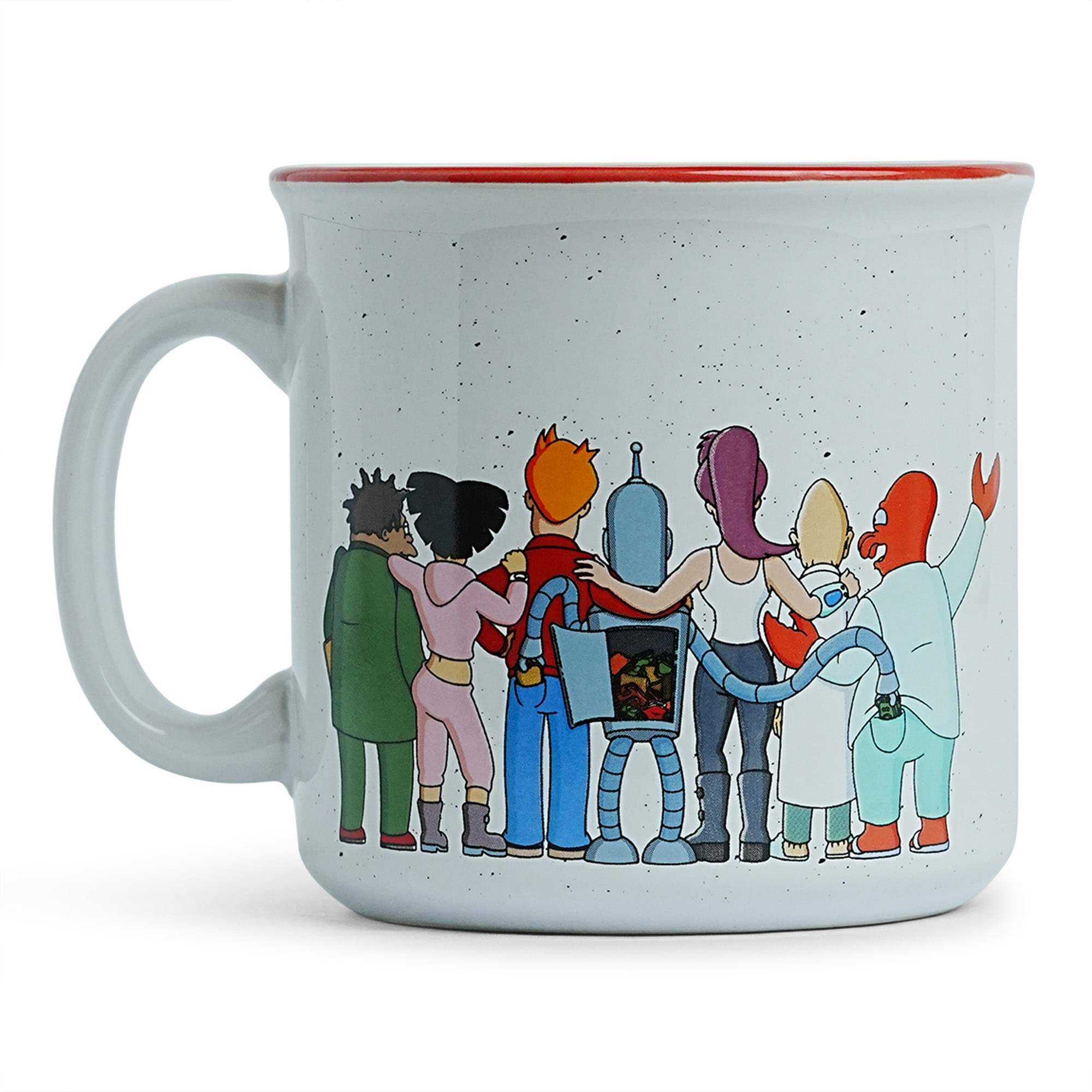 Alt View 1. Silver Buffalo - Futurama Planet Express Crew Ceramic Camper Mug | Holds 20 Ounces - White.