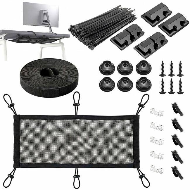 Front. Turonic - Turonic DM2 Cable Management Under Desk Net Kit and Cable Organizer System - Nylon Mesh 50x25 cm, 11 lbs Load, 6-Point - Unknown.