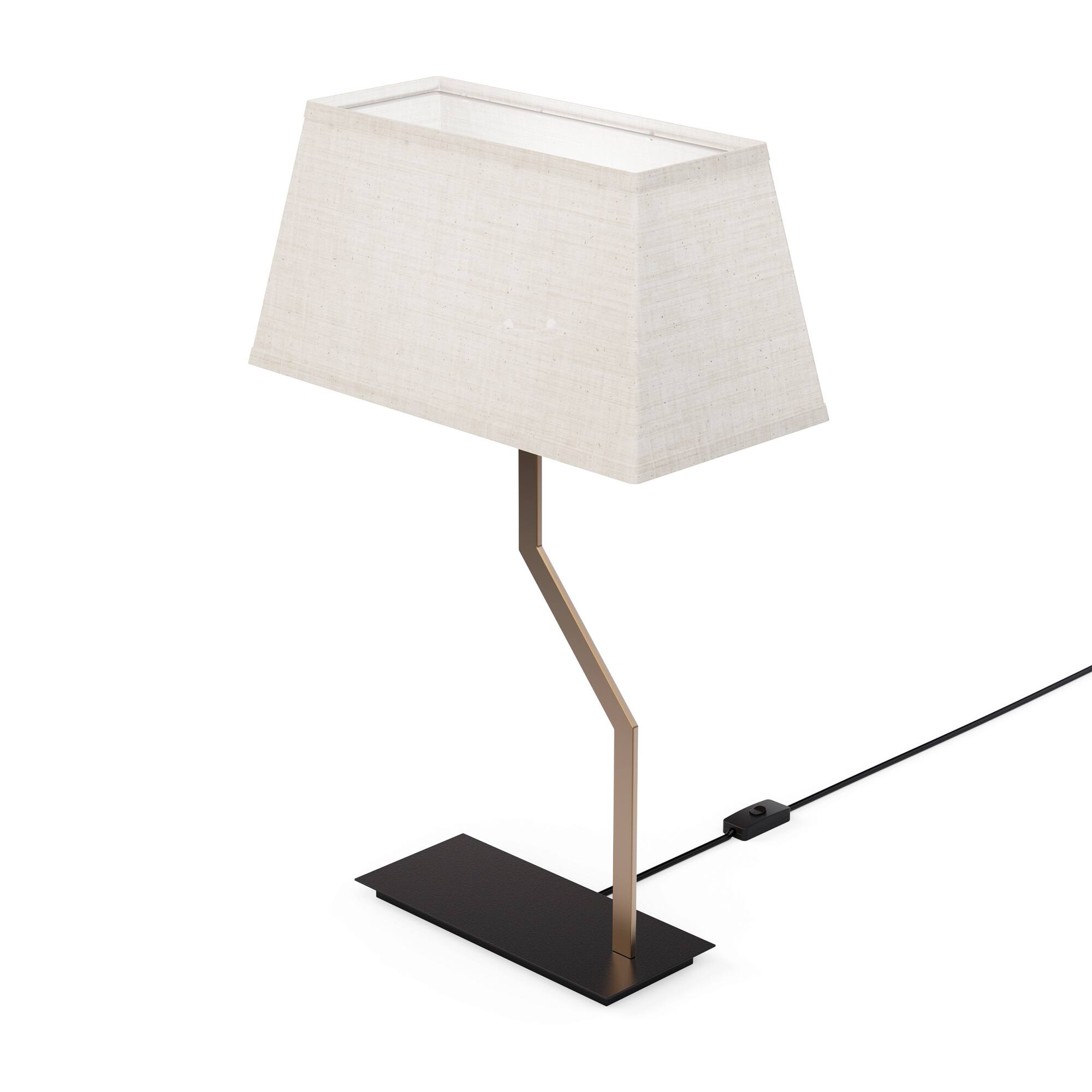 Front. Infibrite - Angled Brass 25 Inch Table Lamp with Textured Shade, E26 Bulb Compatible - White.