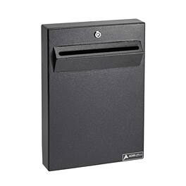 AdirOffice - Drop Box Steel Slim Wall-Mounted Drop Box Mailbox with Key Lock - Black