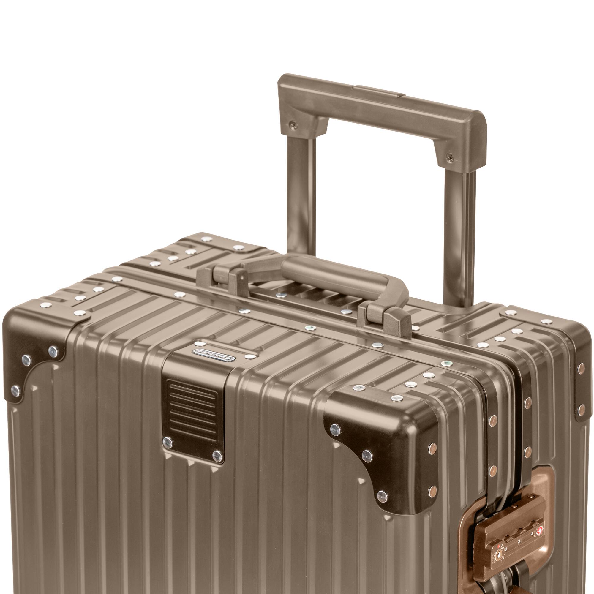 Left. Champs - Elite Aluminum 2-Piece Luggage Set - Titanium Gold.