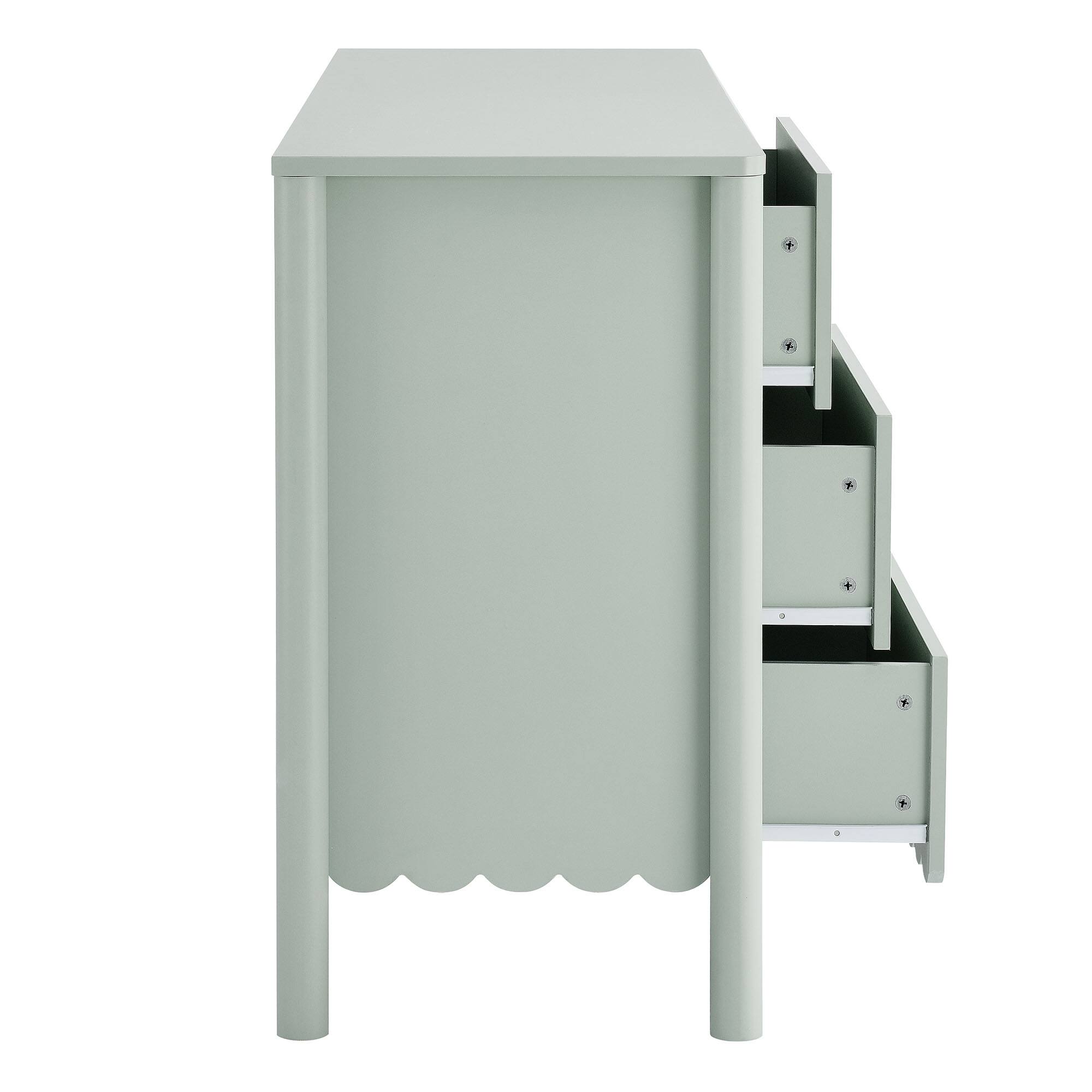 Alt View 4. Modway - Emmeline Scalloped 6-Drawer Dresser by Modway - Sage.