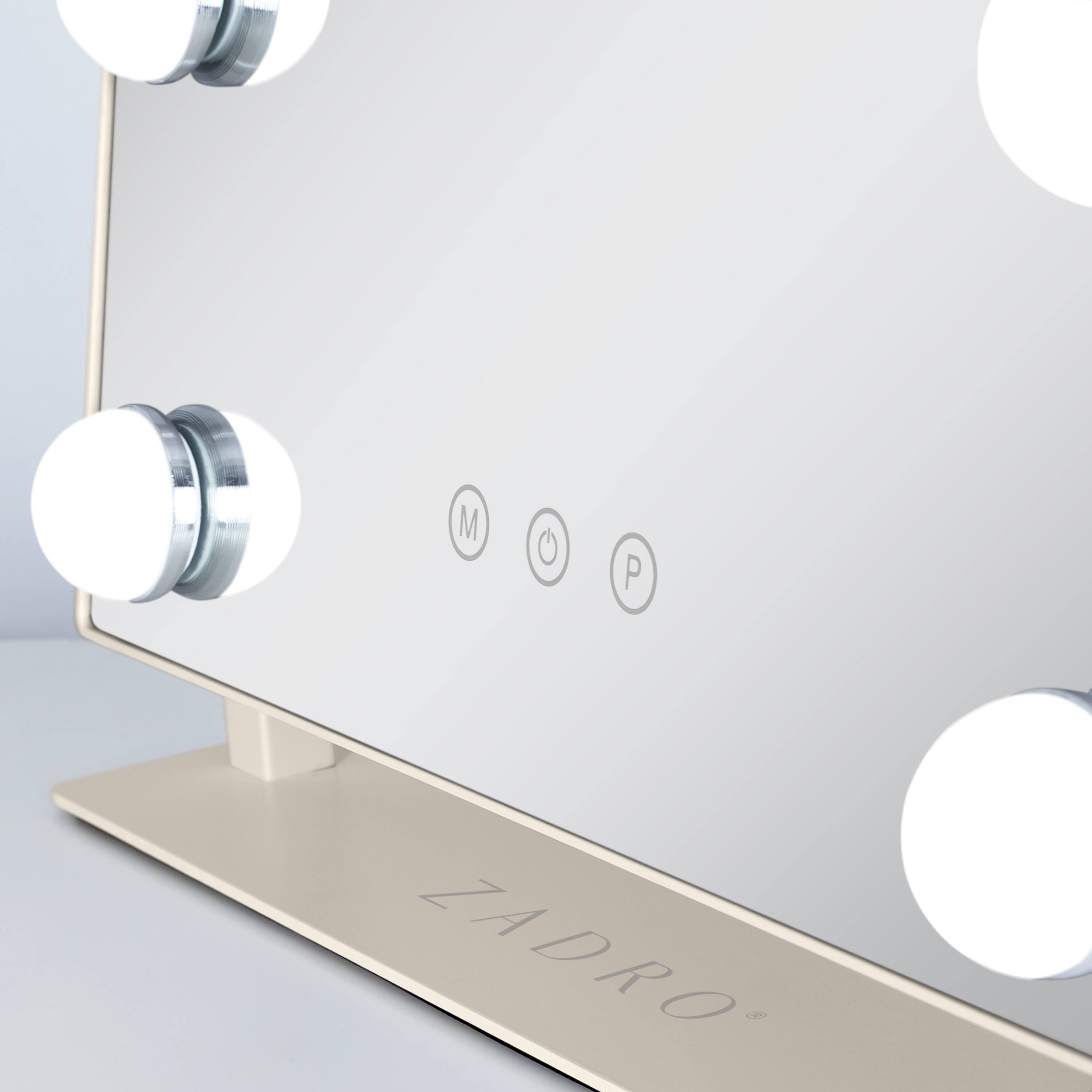 Alt View 4. Zadro - Zadro Scalloped Edge Hollywood LED Vanity Mirror 12" x 19" - Neutral.