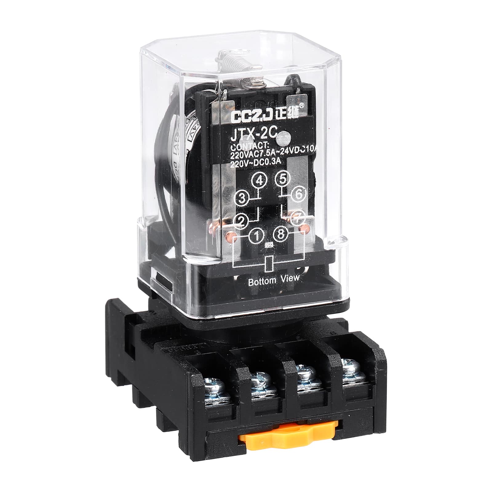 Unique Bargains - DPDT Electromagnetic Power Relay, DC 24V Coil 10A, 8 Pin MK2P-I Small Relay with Socket Base, 2NO/2NC JTX-2C - Black price history on PriceWatchPro