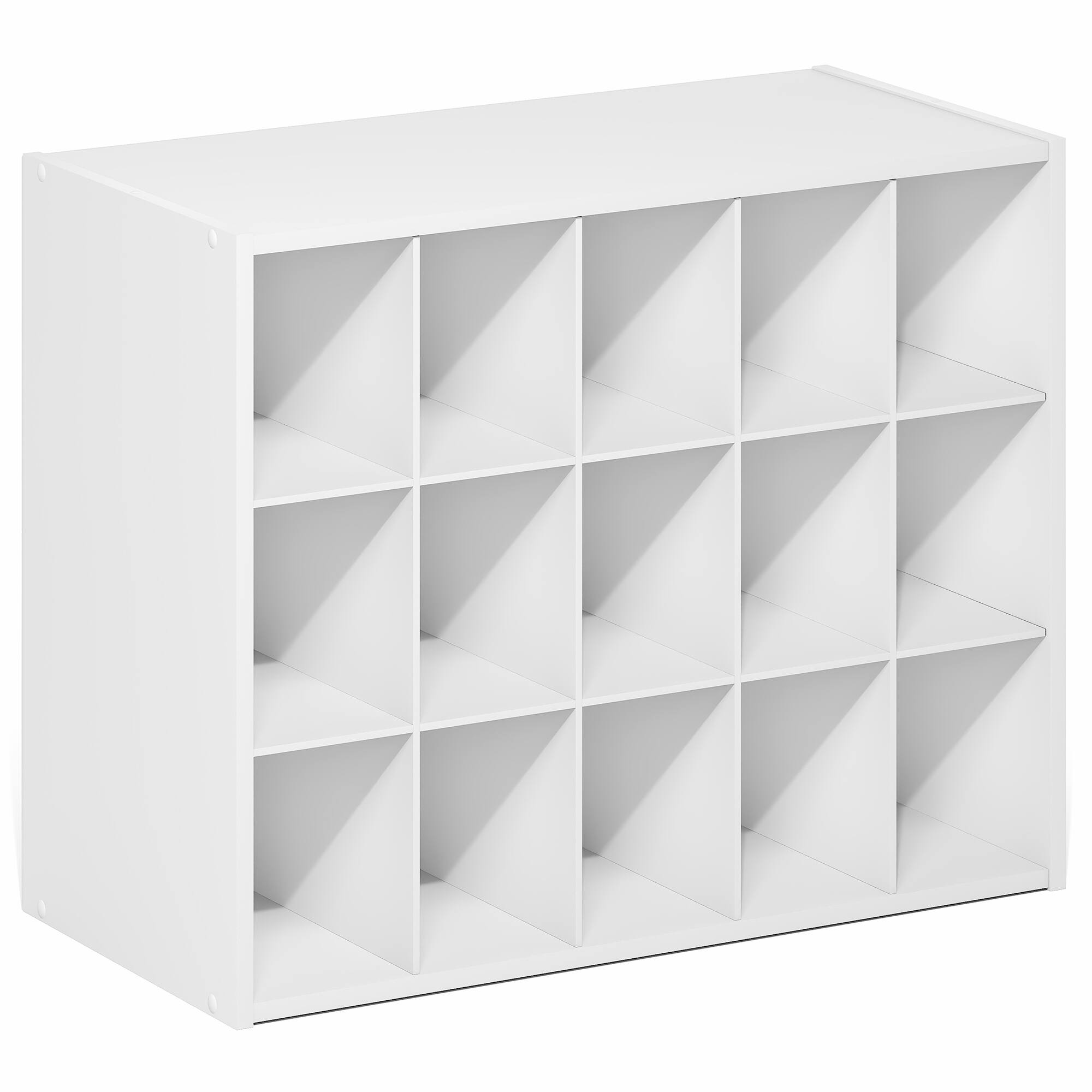 Alt View 4. Furinno - FANO Shoe Rack, 15-Cube Shoe Organizer, Stackable Shoe Storage, for Closet Entryway, Office, Garage - White.