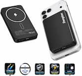 Energizer - 10,000mAh SLIM METAL 20W Magnetic Wireless Qi/Qi2.0/MagSafe PowerBank, Portable Charger, 2 Outputs, LED Display, & USB-C - Black