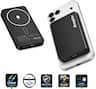 Energizer - 10,000mAh SLIM METAL 20W Magnetic Wireless Qi/Qi2.0/MagSafe PowerBank, Portable Charger, 2 Outputs, LED Display, & USB-C - Black