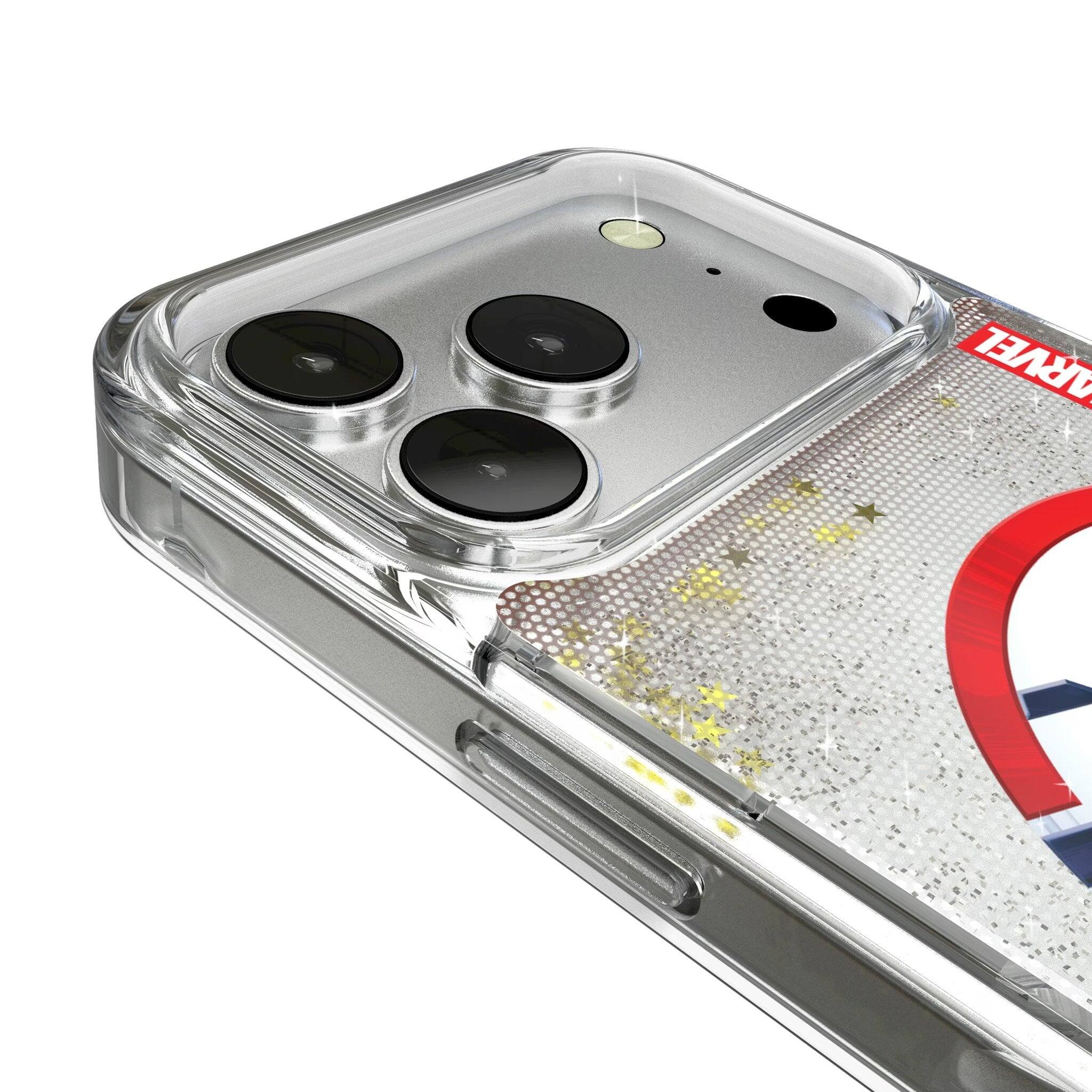 Left. Keyscaper - Marvel Grid Glitter Phone Case - Apple iPhone 17 Pro Max - Sam Wilson Captain America.