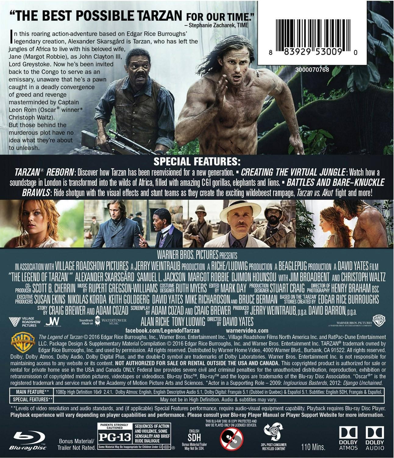 Back. The Legend of Tarzan [Blu-ray].