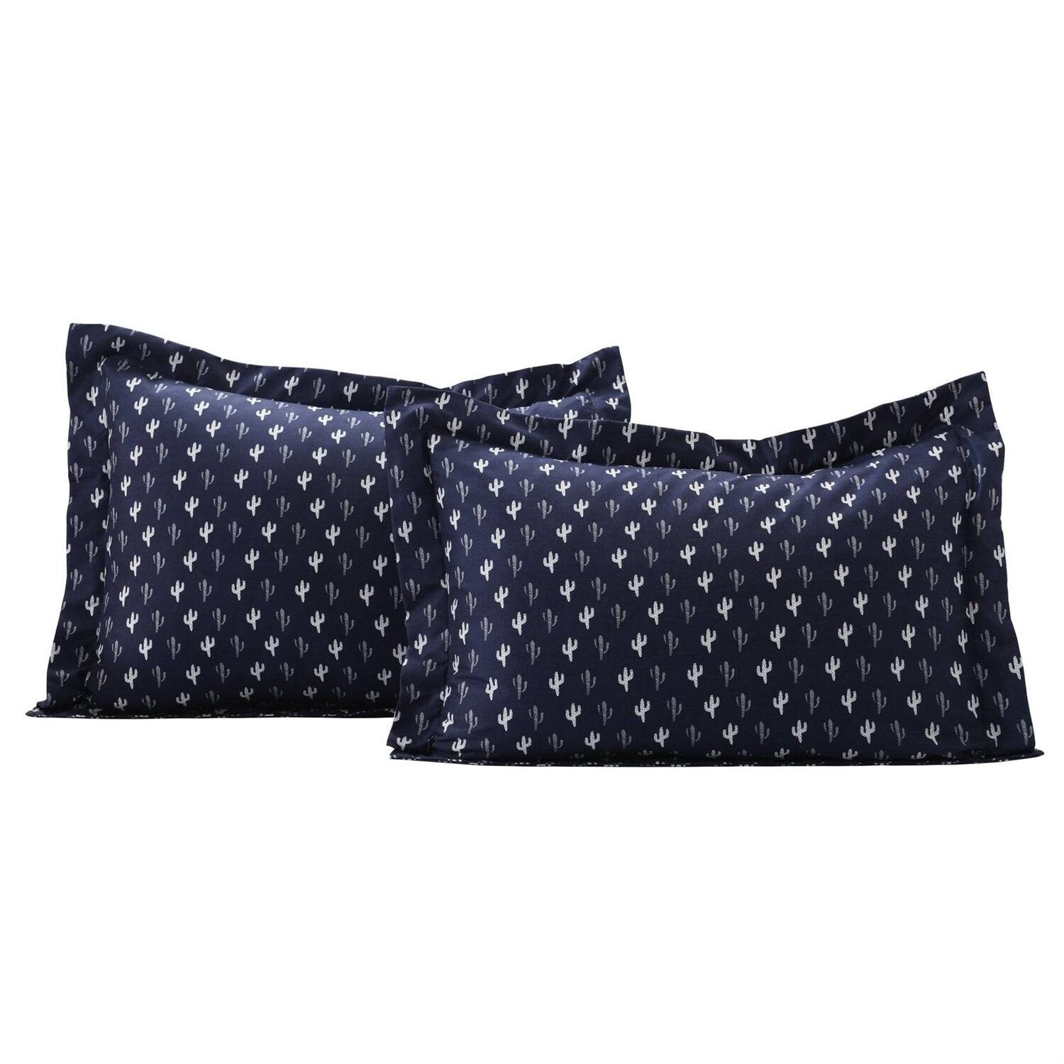 Back. Hivvago - Navy White Stripes Llama Cactus Southwest 6 Piece Lightweight Daybed Cover Set - Navy White.