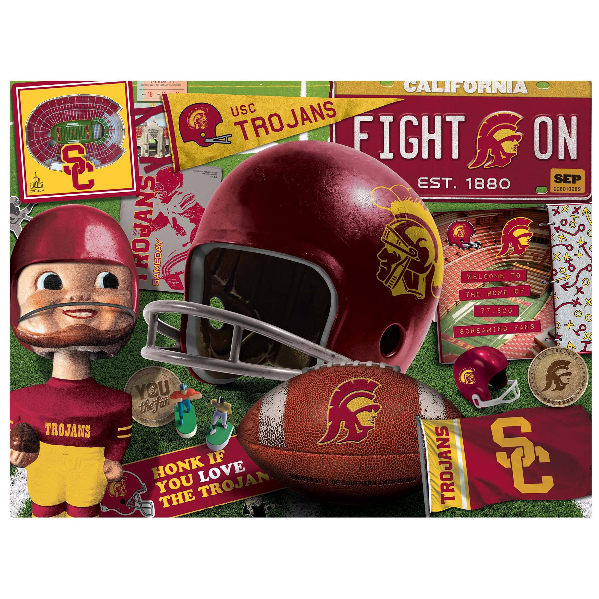 Sure, here is the corrected and grouped text from the image:

---

**USC Trojans Game Day**

- Welcome to the home of the USC Trojans
- 77,500 screaming fans
- Honk if you love the Trojan
- You the fan
- USC Trojans
- California
- Fight On
- Est. 1880
- Sep 228010989
- University of Southern California
- 228010989

---

This text is grouped based on the elements visible in the image.