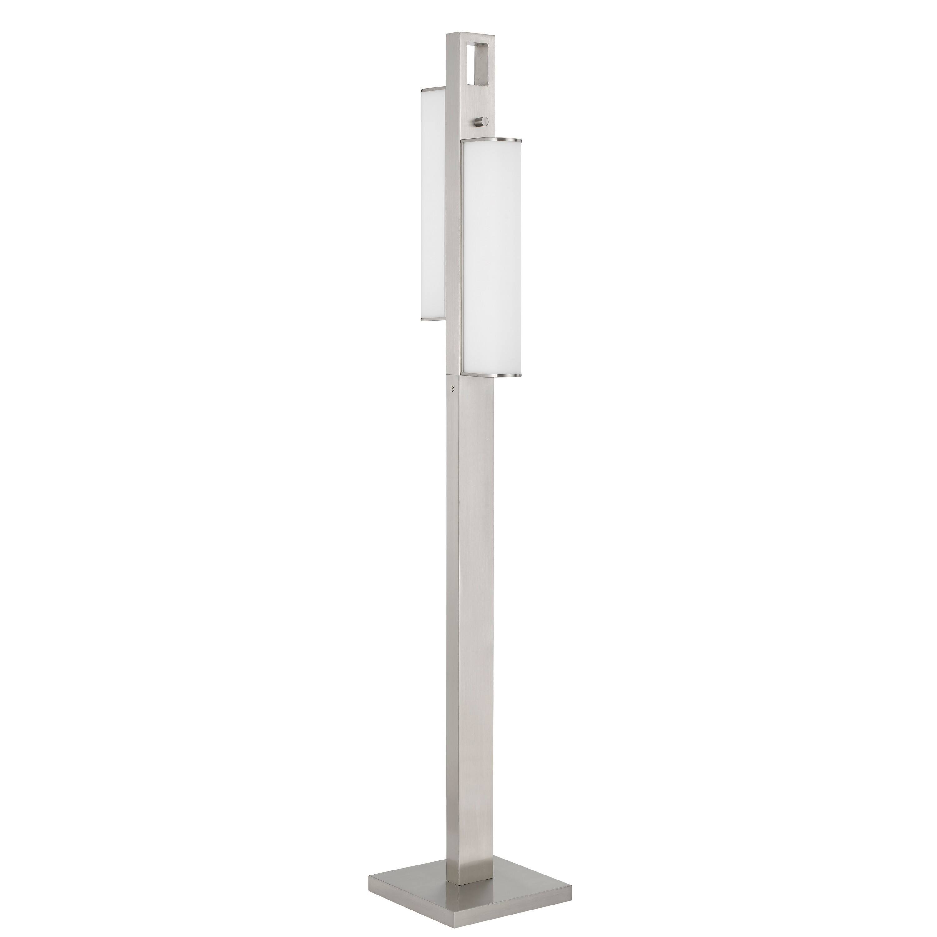 Front. Manhattan Lane - Mora Floor Lamp w Dimmer Switch, 2 Ports, Dual LED, Chrome 61 Inch.
