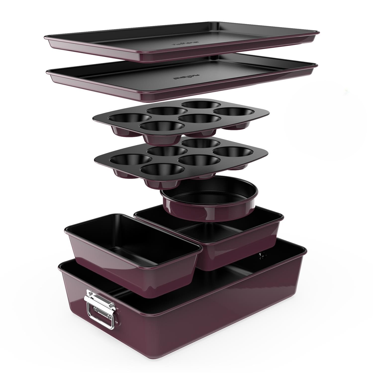 NutriChef - 8-Piece Nonstick Stackable Bakeware Set