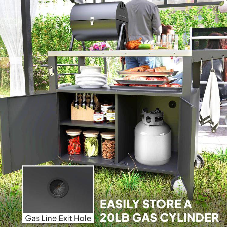 EASILY STORE A 20LB GAS CYLINDER

Gas Line Exit Hole