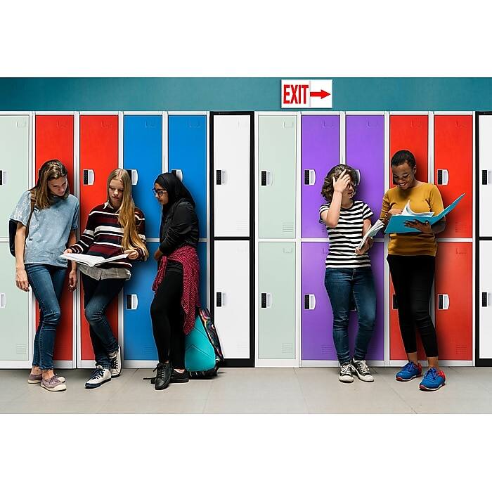 Left. AdirOffice - Storage Locker 629-Series 72" H 2-Tier Steel Digital Lock 2-Shelf Locker - Misty Green.