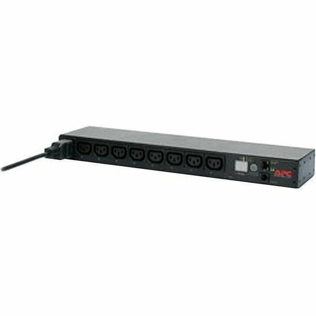 Alt View 1. APC - APC NetShelter Switched Rack PDU, 1U, 1PH, 3.7kW 230V 16A or 3.3kW 208V 16A, 8 C13 outlets, C20 cord - Switched - IEC - Unknown.