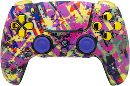 Custom Controllerzz - Custom Wireless Controller for PS5 - Neon Drip & Gold Chrome Inserts