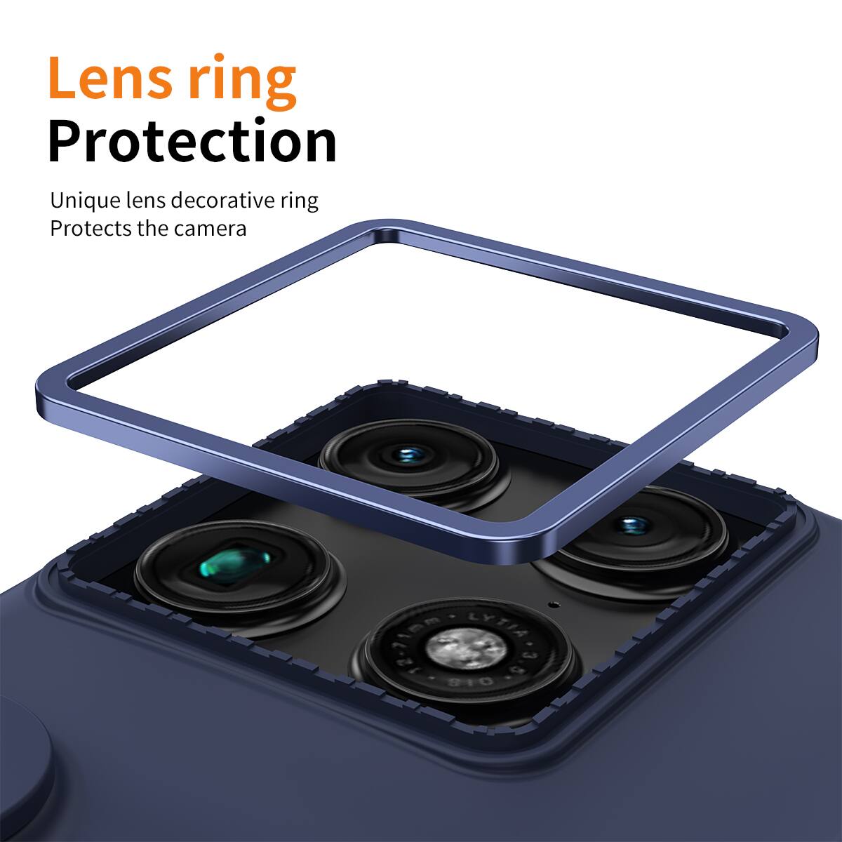 Lens ring Protection  
Unique lens decorative ring  
Protects the camera