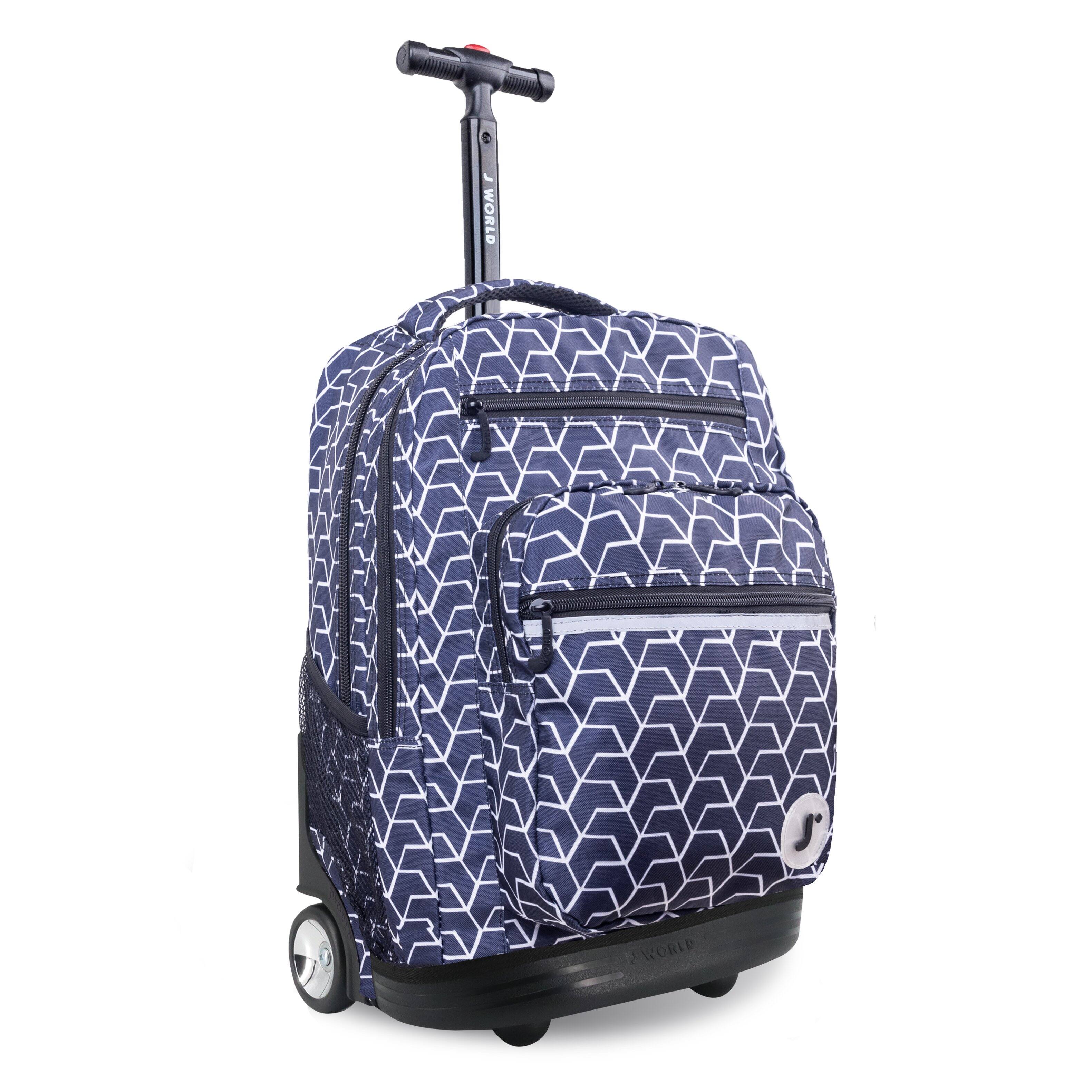 The text on the image reads:

- "WORLD" (on the handle)
- "WORLD" (on the bottom of the suitcase)