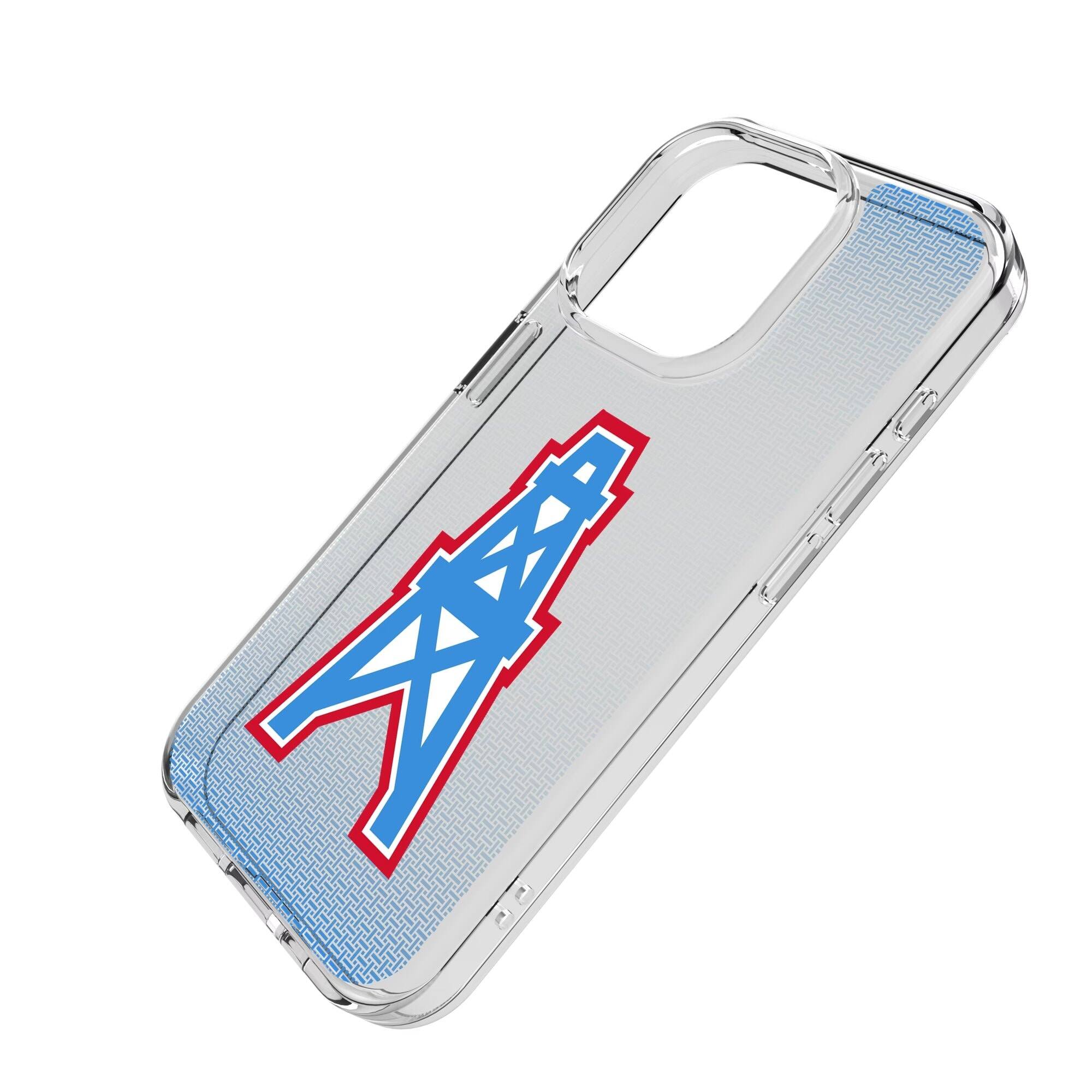 Alt View 1. Keyscaper - Houston Oilers Linen Logo iPhone Clear Case - 16 Pro Max - Multicolor.