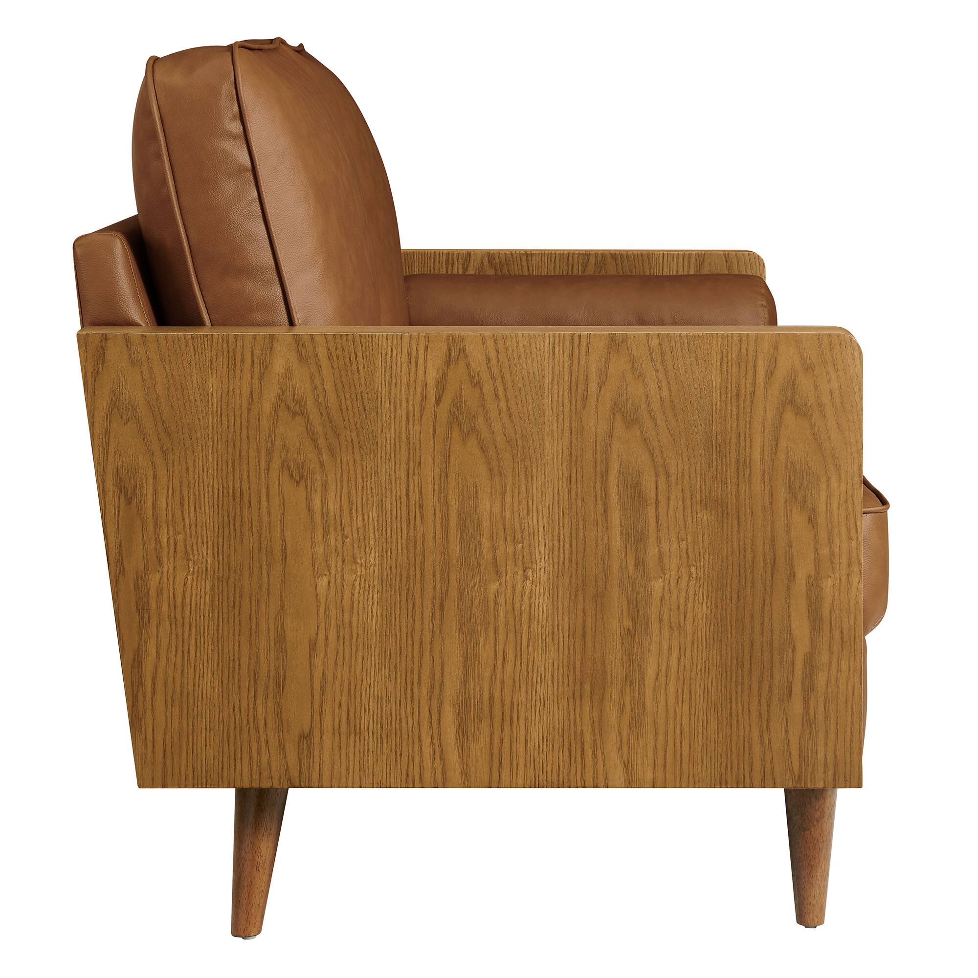 Alt View 2. Modway - Kellan Loveseat - Walnut Tan.