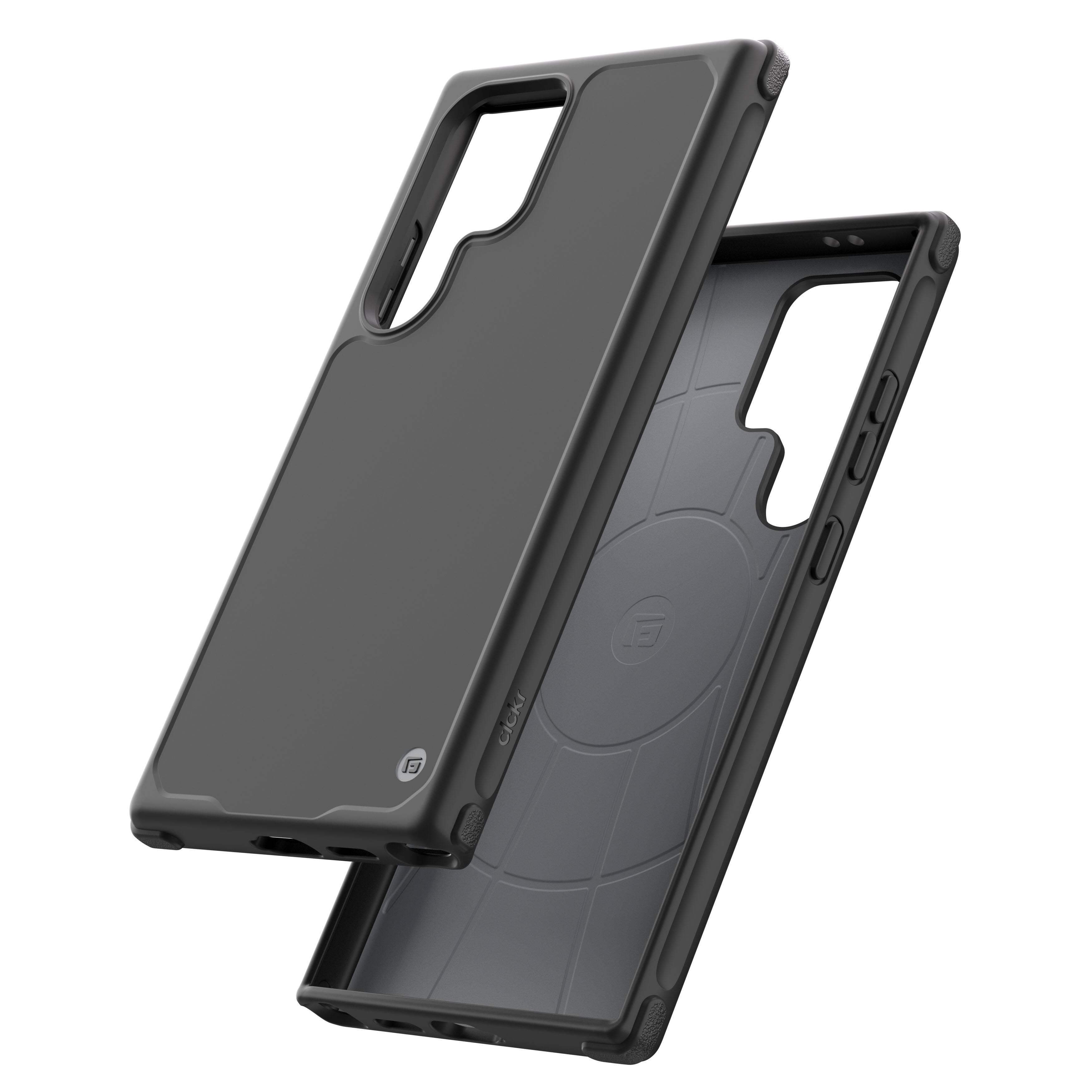Left. CLCKR - Carbon Case for Samsung Galaxy S24 Ultra - Black.
