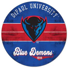 Jardine - DePaul Demons 20'' x 20'' Retro Logo Circle Sign - Blue