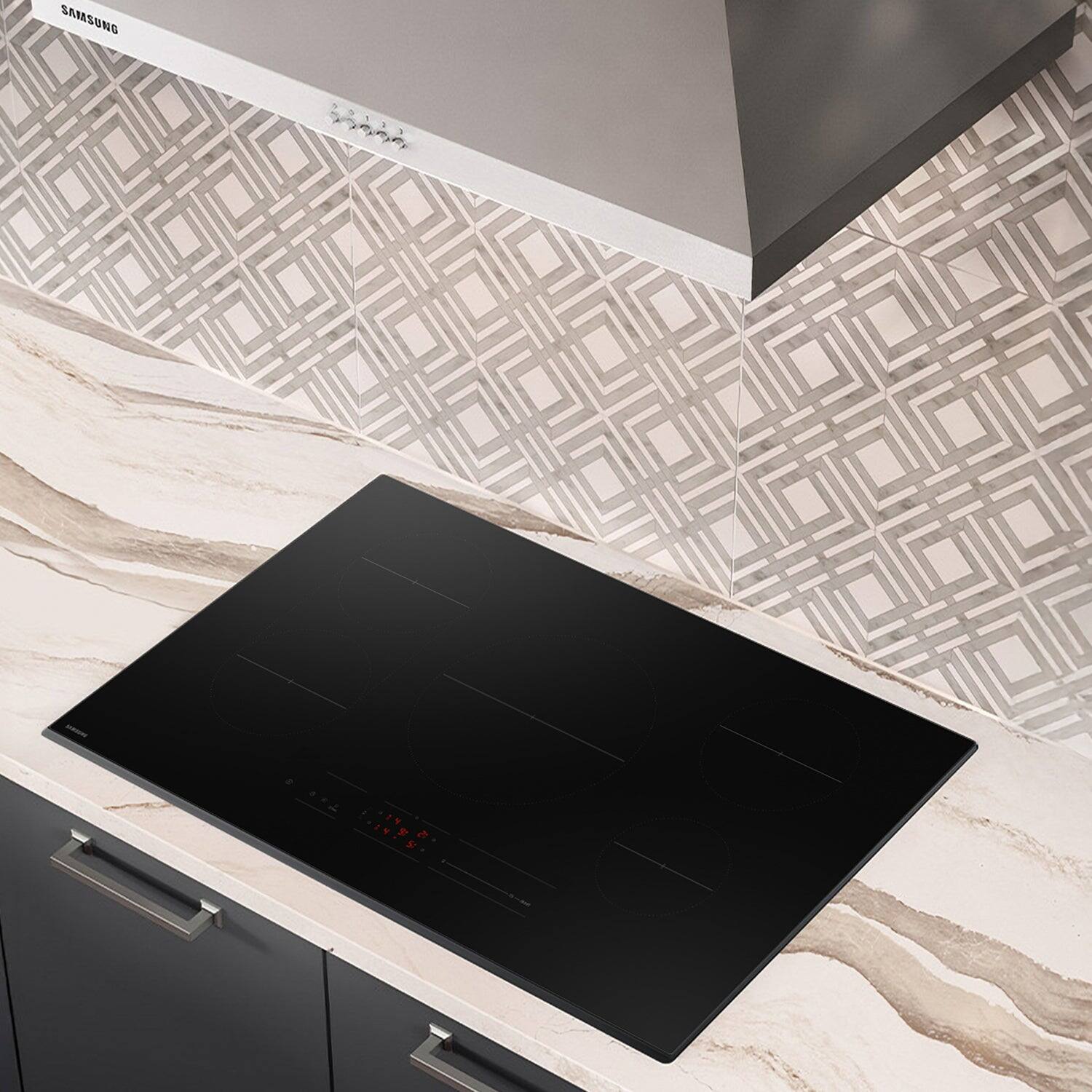 Alt View 16. Samsung - 36" Induction Cooktop with Anti-Scratch Matte Glass and Sync - Black.
