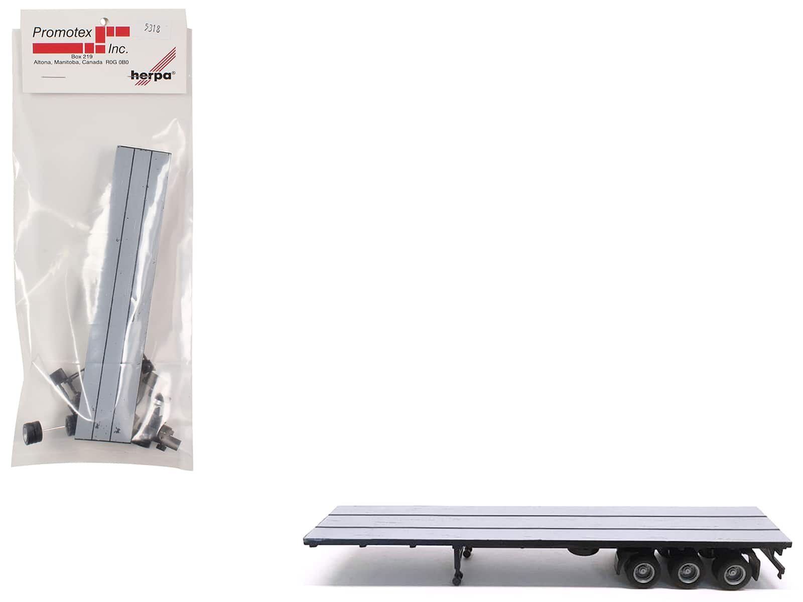48ft 3-Axle Flatbed Trailer Gray Top 1/87 (HO) Plastic Model by Promotex price history on PriceWatchPro