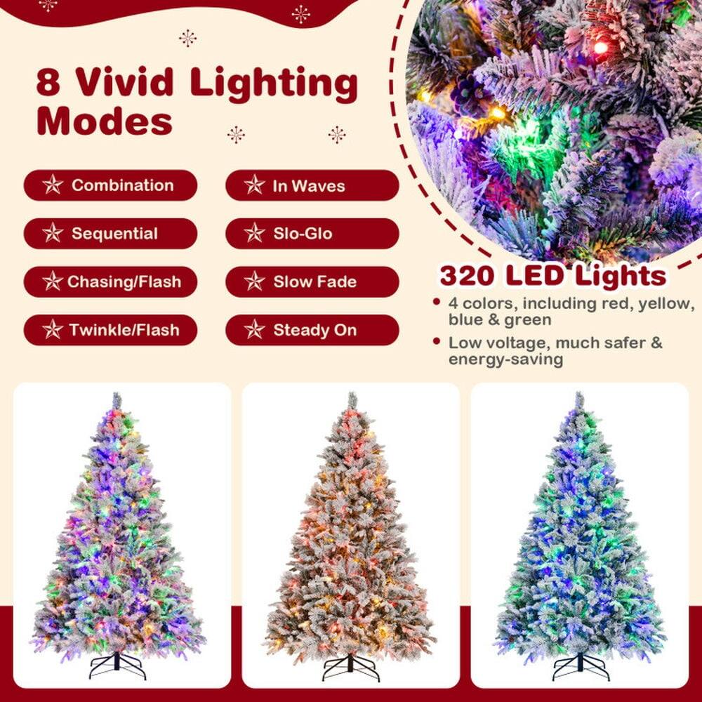 8 Vivid Lighting Modes  
- Combination  
- Sequential  
- Chasing/Flash  
- Twinkle/Flash  
- In Waves  
- Slo-Glo  
- Slow Fade  
- Steady On  

320 LED Lights  
- 4 colors, including red, yellow, blue & green  
- Low voltage, much safer & energy-saving