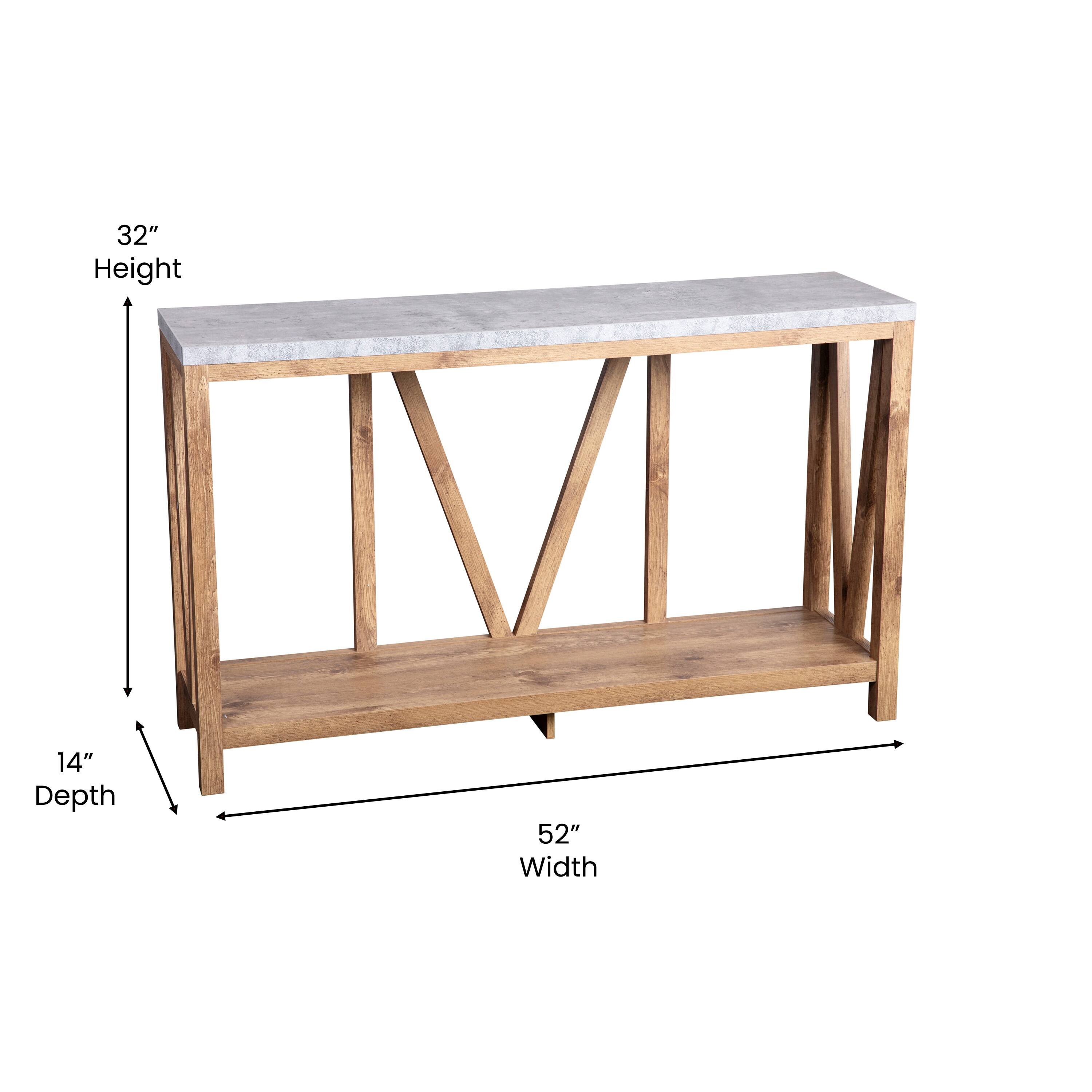 32" Height, 14" Depth, 52" Width