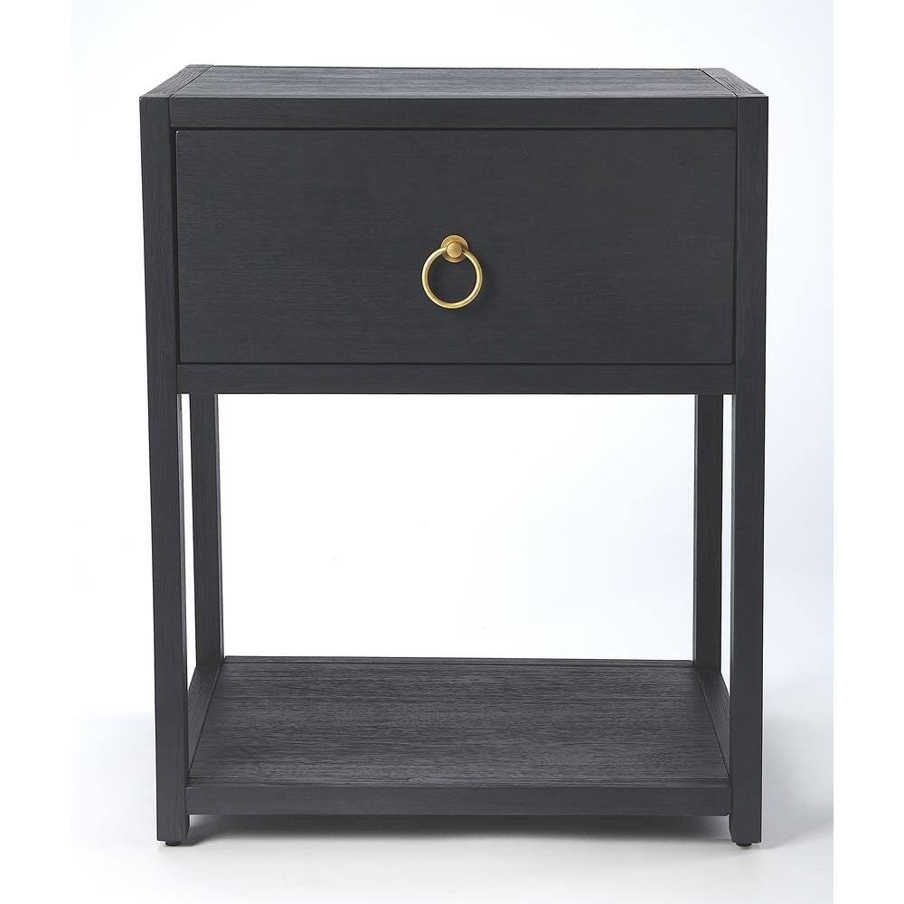 Back. Starlight Canyon Home - Navy Blue End Table – Small Wood Nightstand for Bedroom or Living Room - Navy Blue.